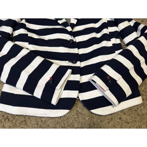 GAP THE ACADEMY BLAZER Striped Navy Nautical Academia Career Office Preppy Sz 6 - Picture 6 of 12